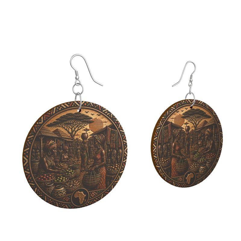 African Market Earrings – Handcrafted Colorful Heritage Jewelry by Beauty of Creation