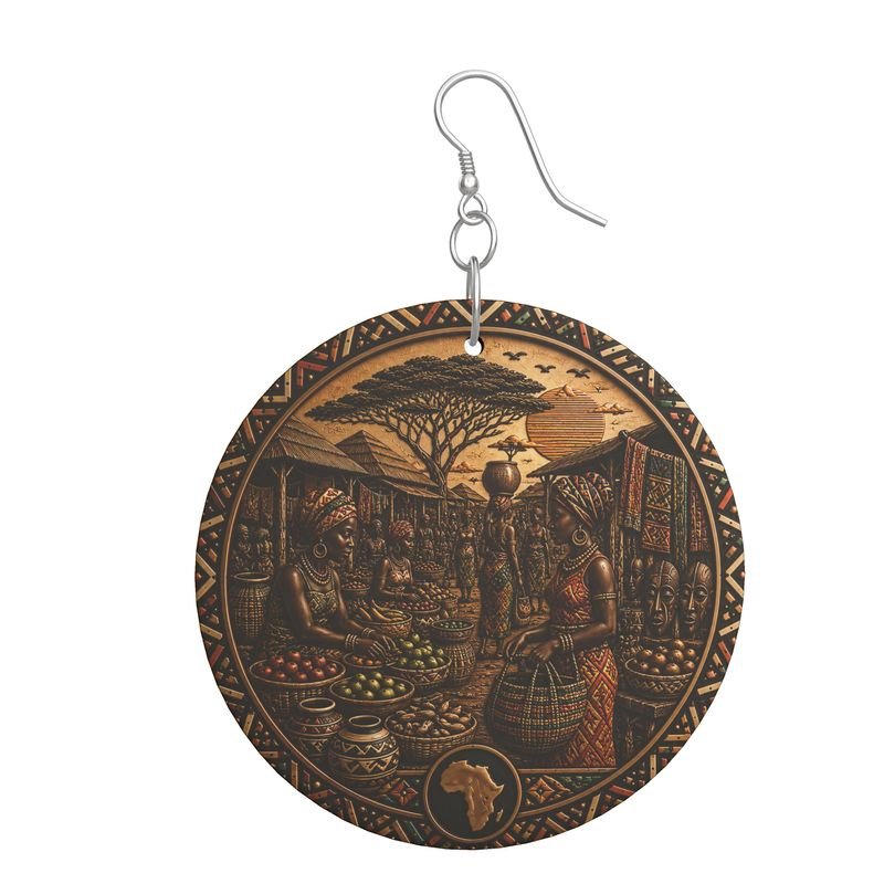African Market Earrings – Bold Vibrant Design Inspired by African Culture