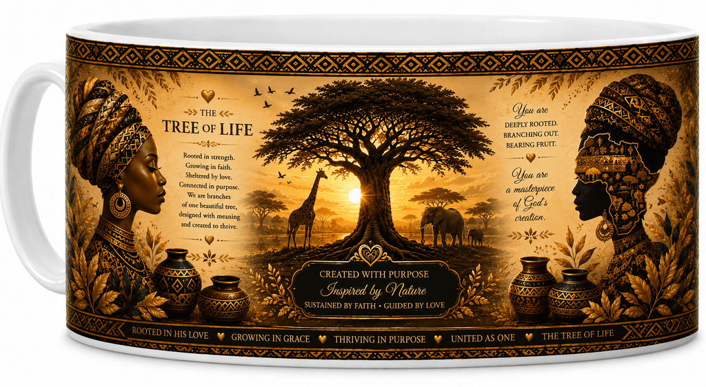Tree of Life African Mug — Rooted in Faith, Growing in Purpose