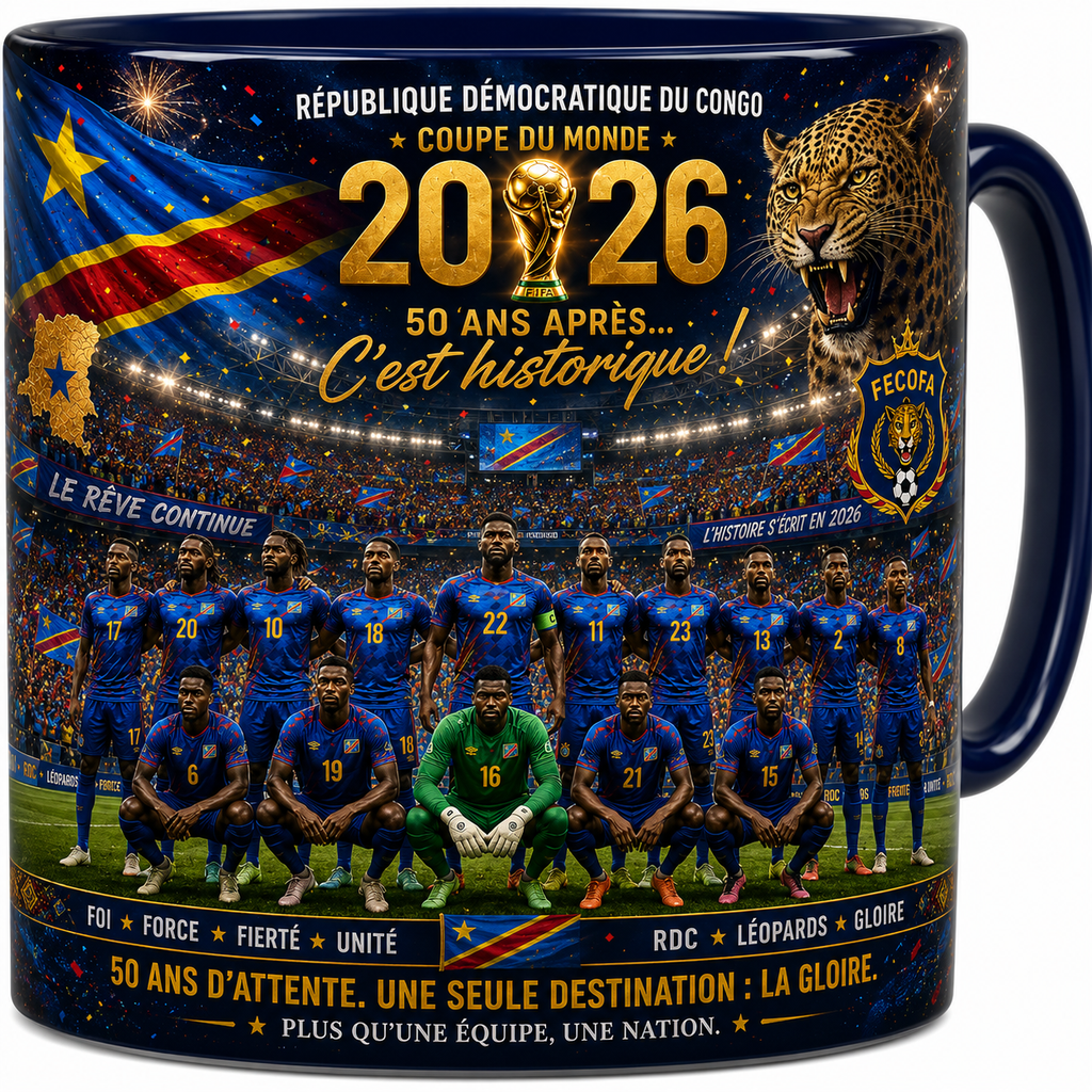 DRC World Cup 2026 — Leopards Fan Ceramic Mug