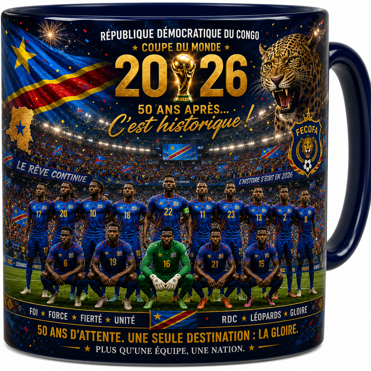 DRC World Cup 2026 — Leopards Fan Ceramic Mug