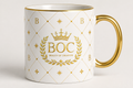 Luxury Monogram White Glossy Mug – BOC Signature Edition