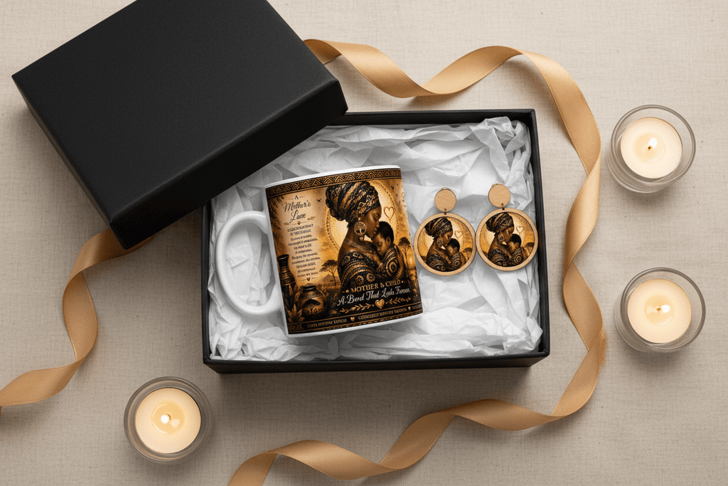 Mother and Child Gift Set – Premium Mug and Earrings by Beauty of Creation